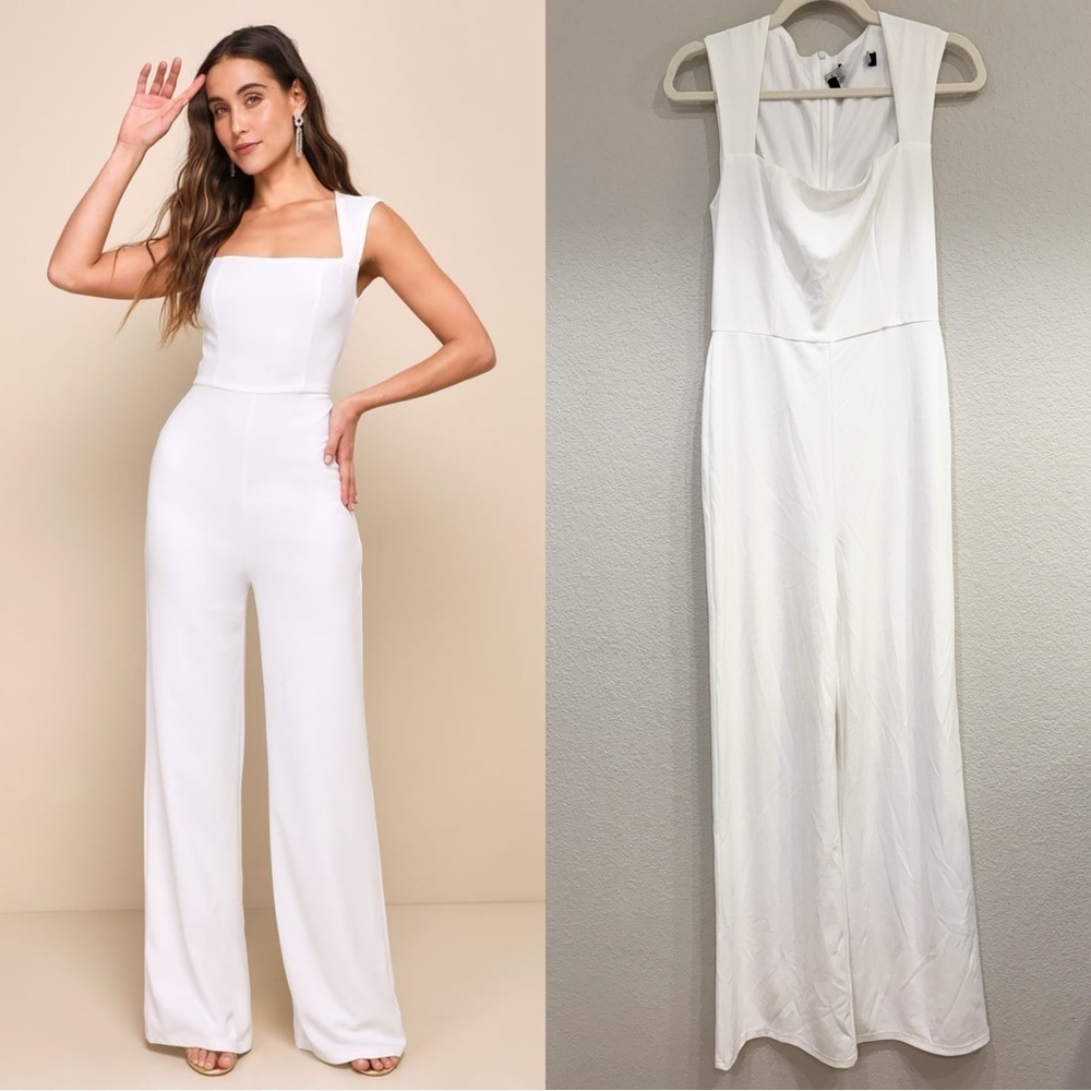 NWOT Lulus Enticing Endeavors White Jumpsuit